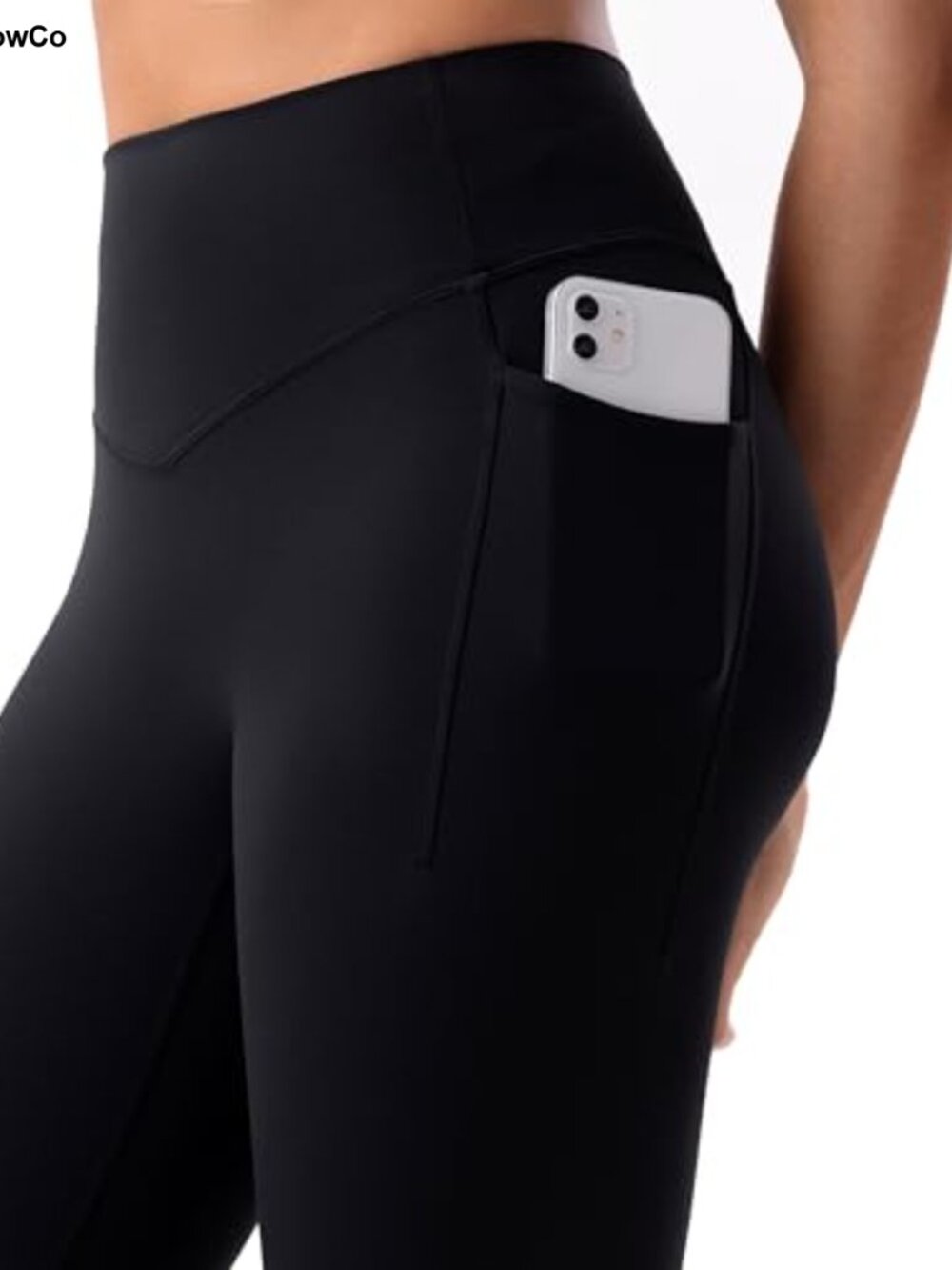 No Front Seam High Waisted Leggings with Pockets 25" Buttery Soft Yoga Pants - Picture 4 of 6